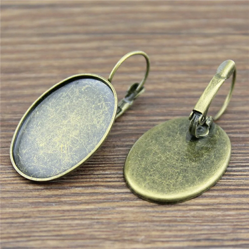 

10pcs Oval Cabochon Earring Settings, French Lever Back Earrings Blank, Ovale Earring Base Settings Fit 18x25mm Glass Cabochon