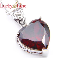 hot heart shape 5 pcslot red crystal garnet wedding pendants russia usa australia pendants for necklaces wiht chain