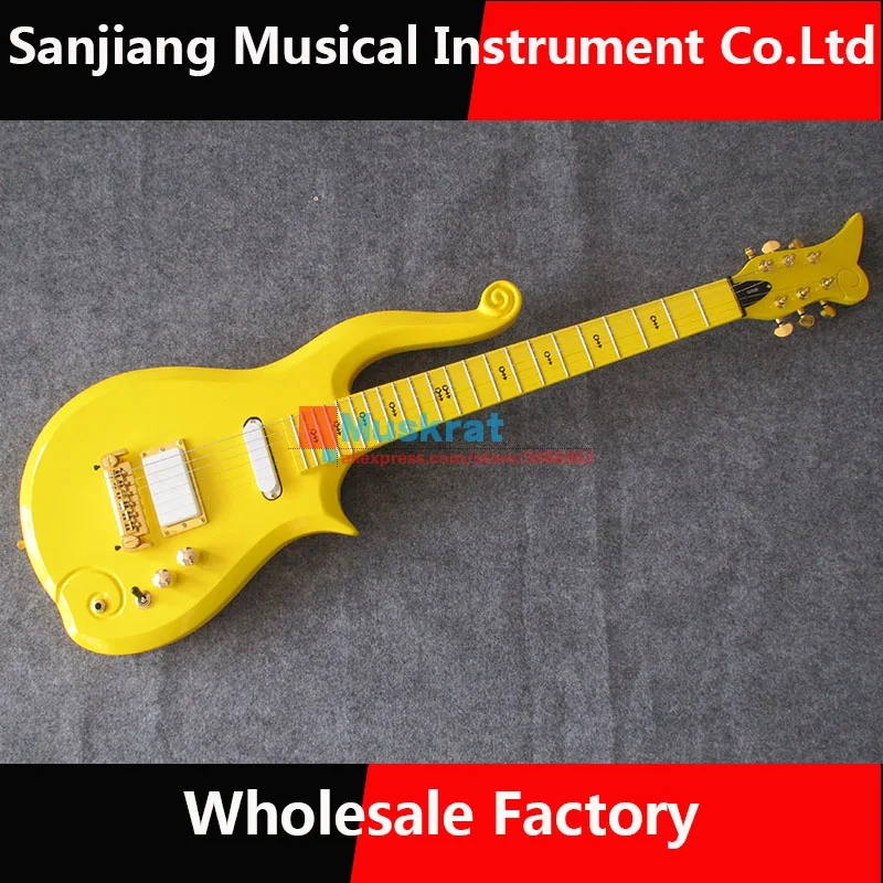 In stock !Prince cloud Electric guitar metal yellow color maple body and neck Free shipping hot sale | Спорт и развлечения
