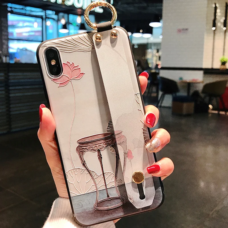 Style 13 Чехол-держатель для телефона для samsung Galaxy Note 10, 8, 9, S8, S9, S10 plus, S10e, мягкий силиконовый ремешок на запястье, поддерживающий чехол, задняя крышка - Цвет: Style 13