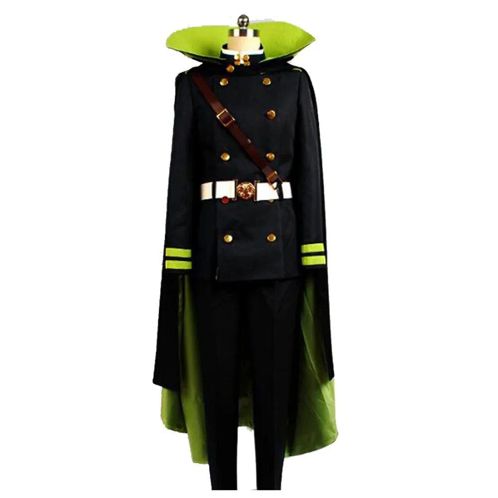 2021 Косплей Yuichiro Hyakuya аниме сераф из Конца Owari no Seraph черный зеленый костюм вампира с