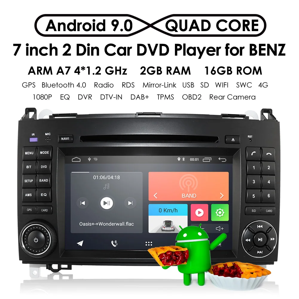 Android 9 2Din автомобильное радио для машины DVD gps головное устройство для Mercedes Benz B200 B Class W169 W245 Viano Vito W639 Sprinter W906 Bluetooth