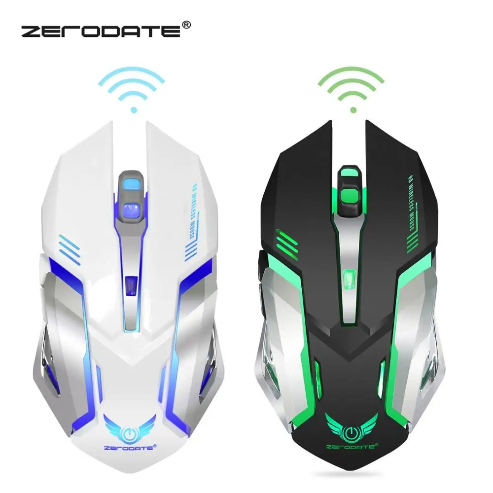Беспроводная перезаряжаемая игровая мышь ZERODATE X70 с подсветкой 2400DPI встроенный