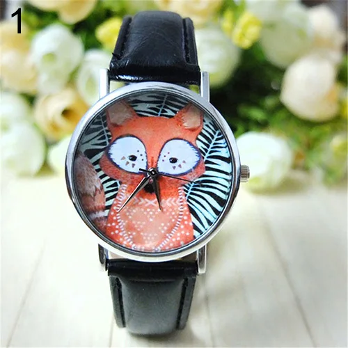 Унисекс Мужские Женские влюбленные черные белые полосы лиса циферблат