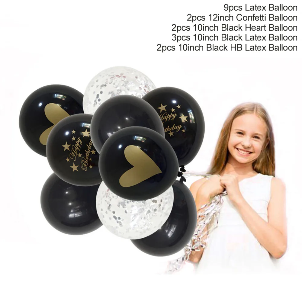 Huiran Cute Panda Balloon Happy Birthday Balloons Air Party Ballons Birthday Party Decor Kids Favors Animal Black Baloons Balls