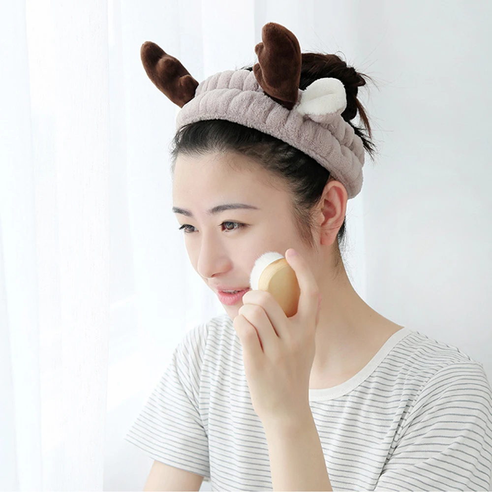 1 шт. Милая эластичная повязка на голову из мягкого хлопка в виде оленьего рога