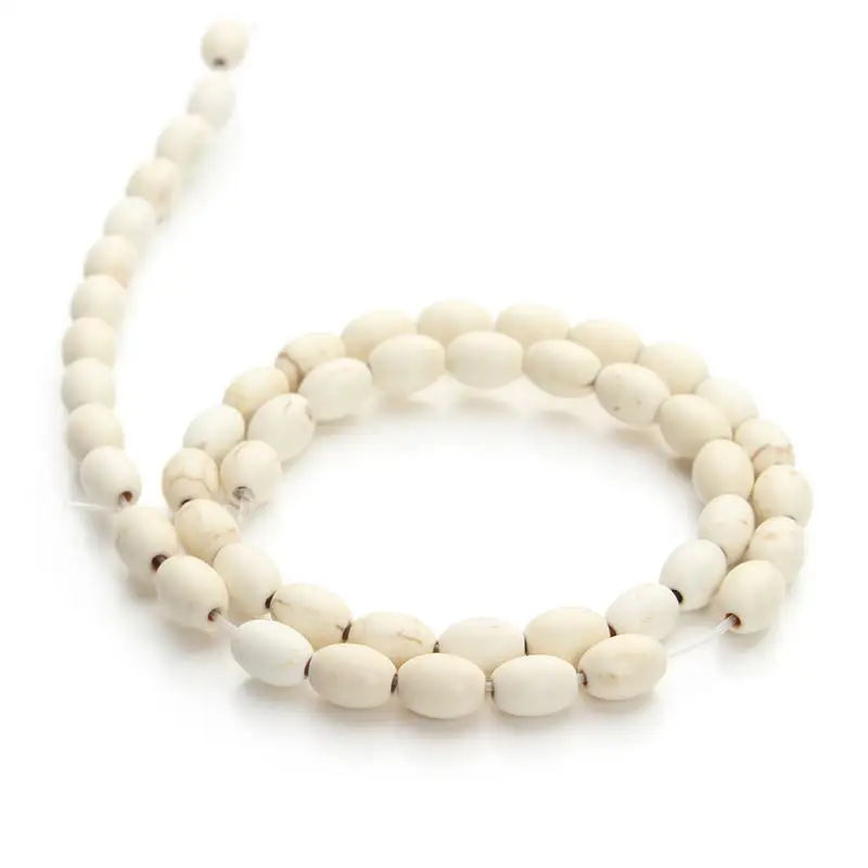 1 нитка натуральный камень синий белый бисер овальный шар свободные бусины 6*8 мм