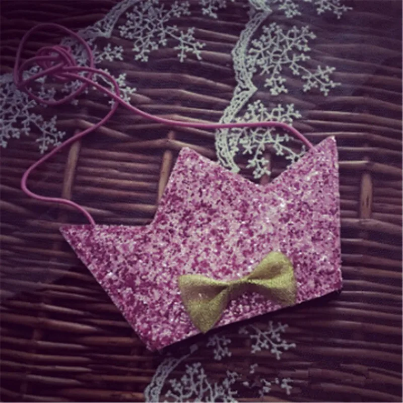 Блестящий Детский кошелек в форме короны с блестками маленький Детская сумка