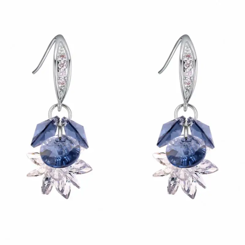 

TRACYSWING Element Brand Real Austrian Crystals Fashion Heart trendy Dangle Earrings For Women Gift Th-131506