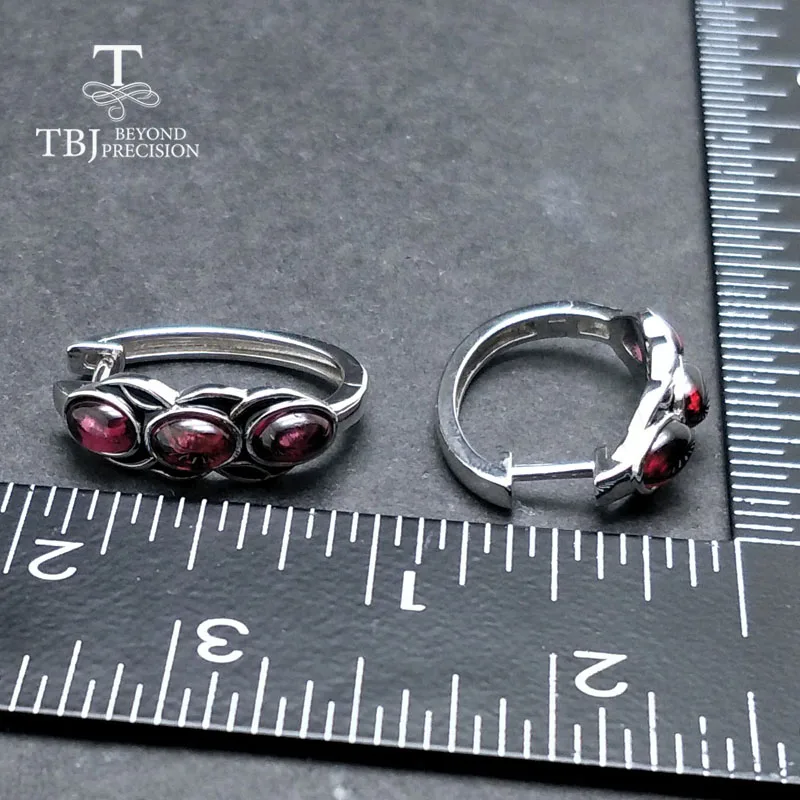 Женские винтажные серьги с натуральным камнем родолита TBJ из стерлингового