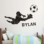 Футбольный вратарь, Виниловая наклейка на стену, футбольный клуб, мальчики, декор комнаты, индивидуальное название, настенный постер, футбол, раньше AZ401