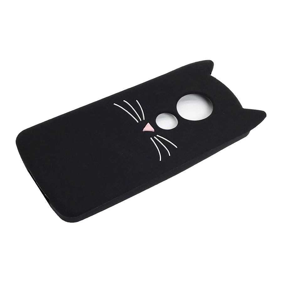 Cute 3D Cartoon Beard Cat Phone Case For Motorola moto G6 Play Soft Silicone Cover Cases E5 G 6 play Fundas |