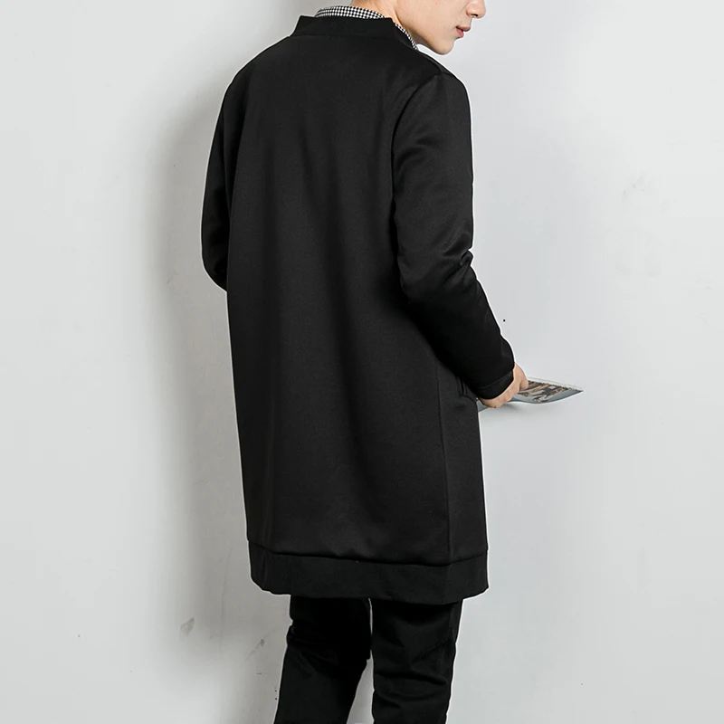 Для мужчин длинный плащ куртка кардиган ветровка пара панк уличная манто длинные
