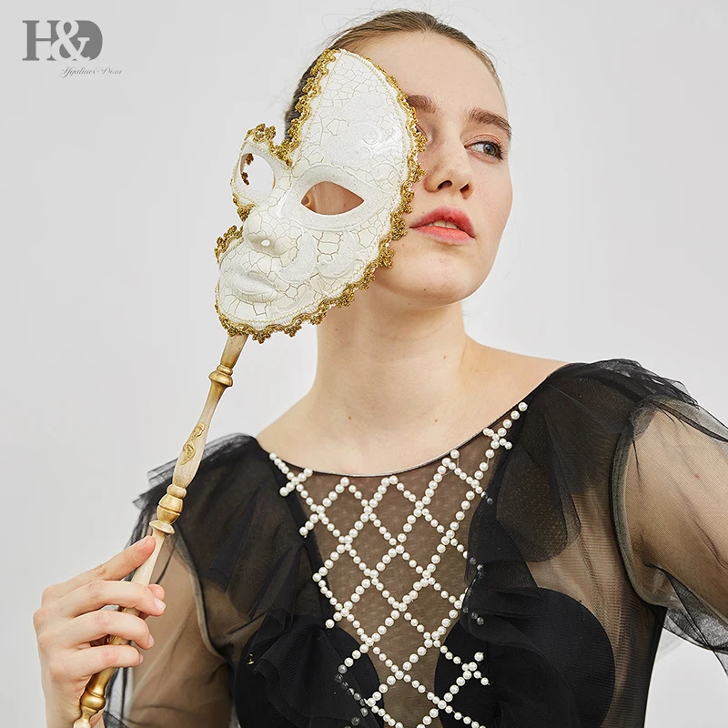 H&ampD 2pcs Couple's Venetian Masquerade Mask Musical Carnival Mardi Gras Ball Costume Halloween/Christmas Wedding Party Favors | Дом и