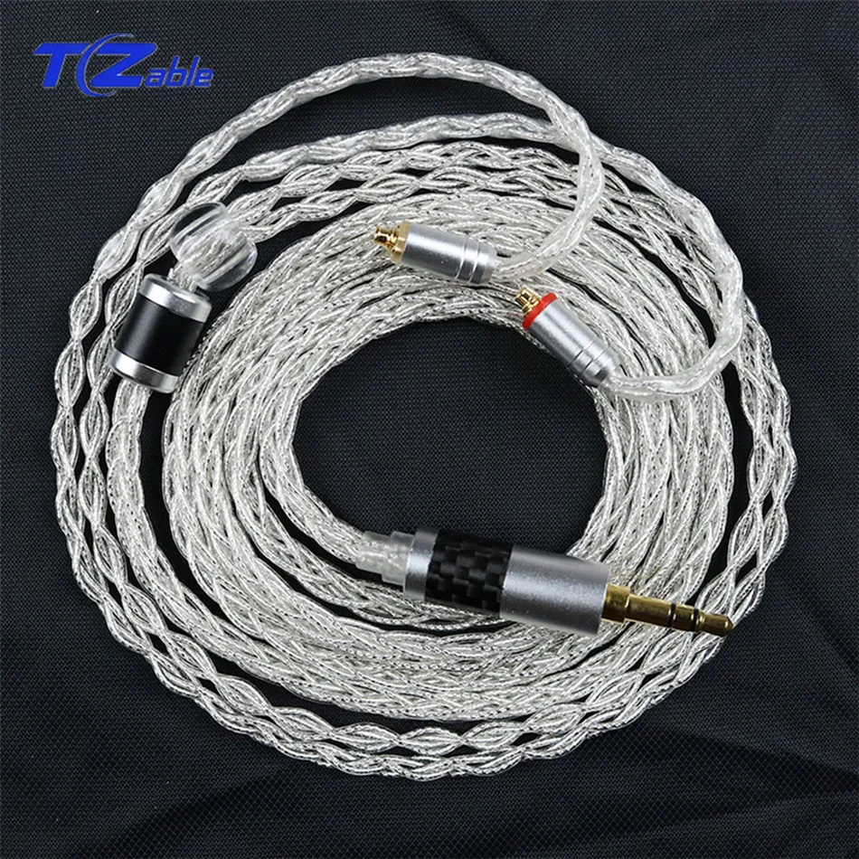 

HiFi DIY Replacement Earphones Upgrade Cable Balanced Cable Alloy with Pure Silver-Plated Wire 3.5mm For MMCX SE215 SE535 SE846