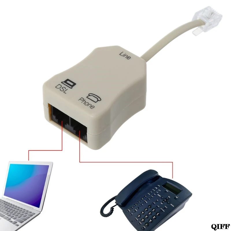 Drop Ship&ampWholesale Portable ADSL Modem Telephone Phone Fax In-Line Splitter Filter Network 1PC APR28 |