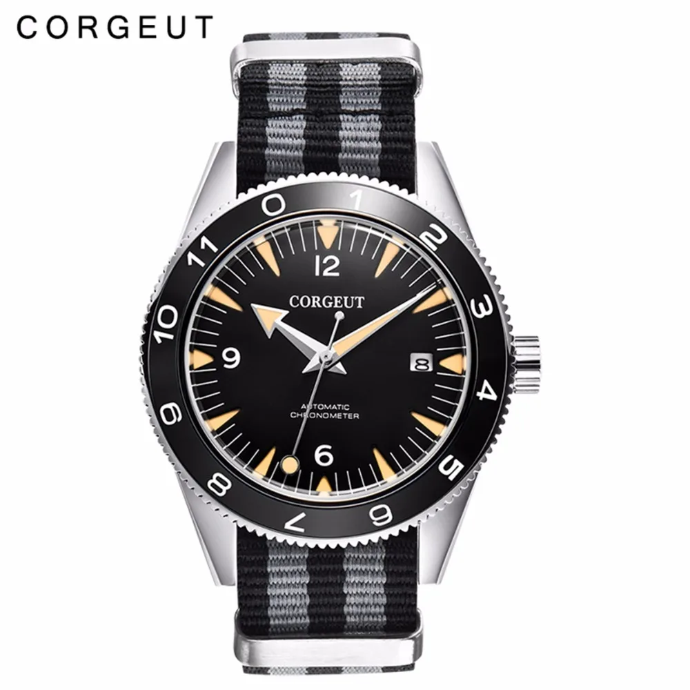 Сапфир механические керамические модные MIYOTA часы lume люксовый бренд corgeut