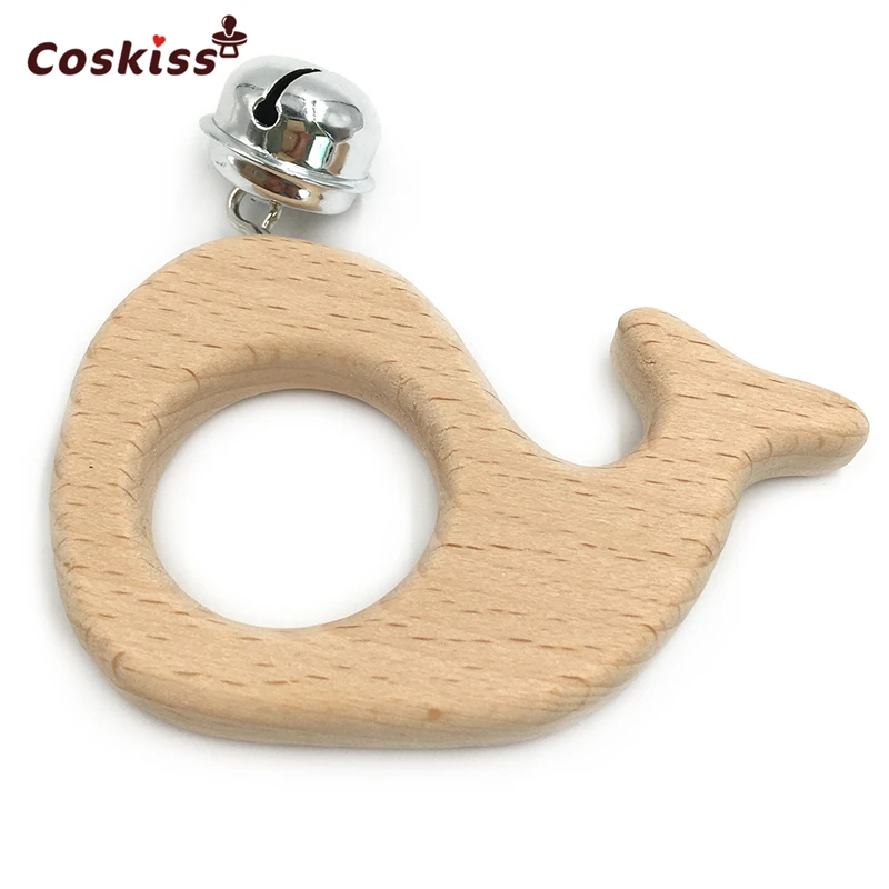 Детский Прорезыватель для зубов колокольчики из бука деревянный КИТ детский