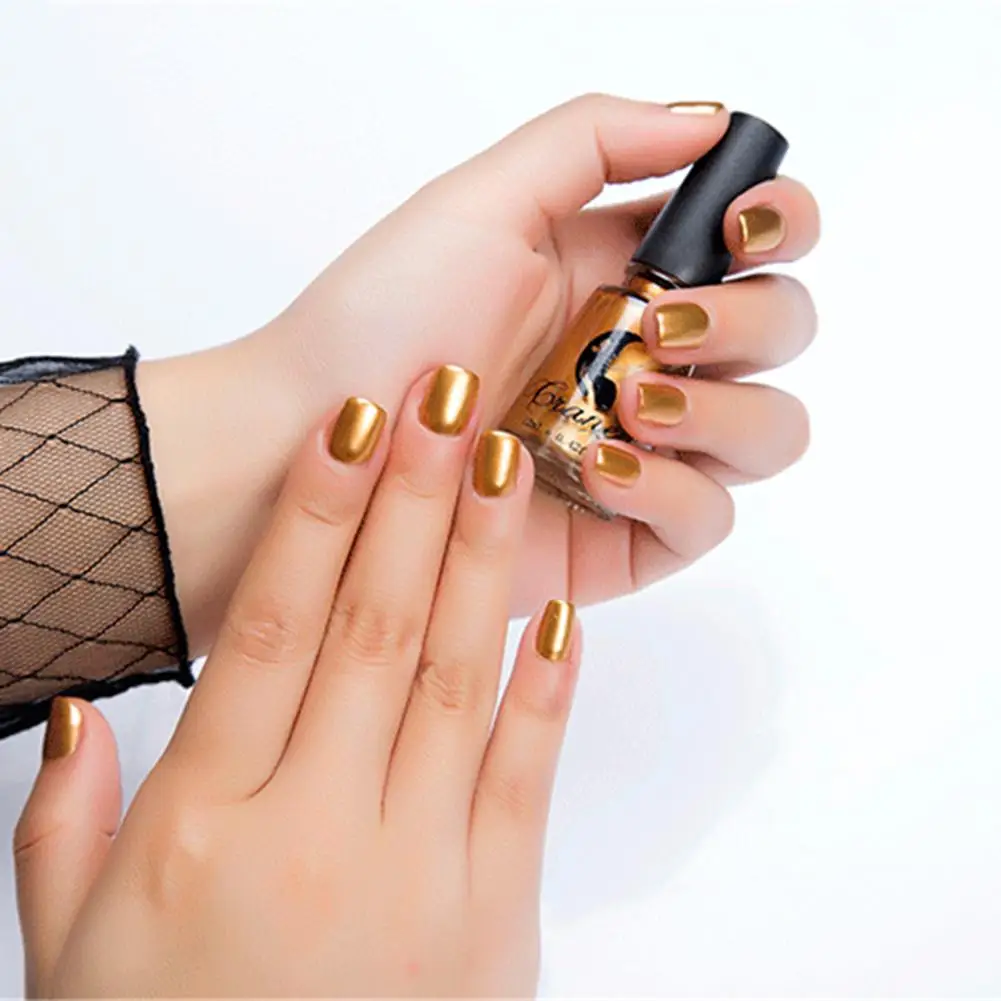 Glitter Metallic Nail Polish Mirror Effect Chrome Varnish Lacquer Manicure Mental Flash Base Art Solid Color Glue | Красота и