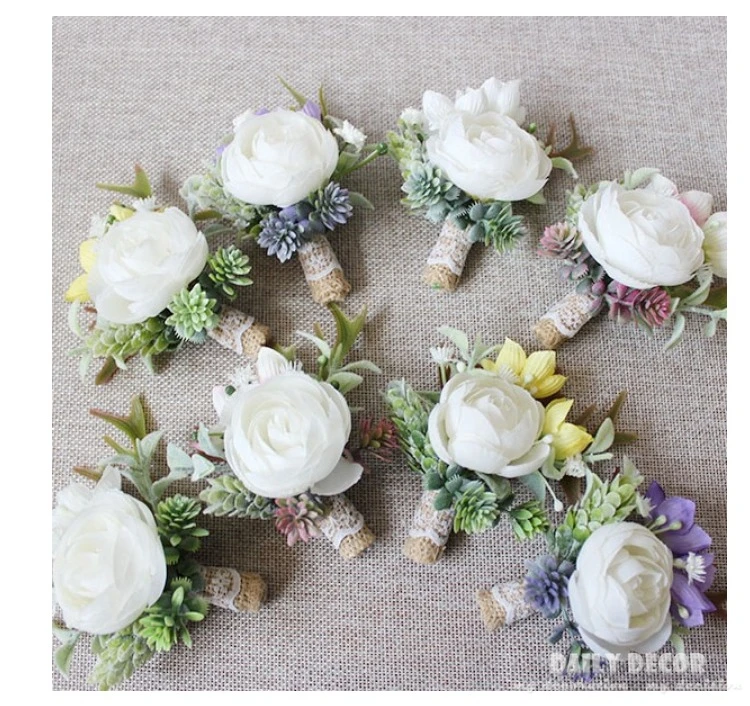 6 шт Искусственные влагозапасающие растения белая роза Свадебные цветы