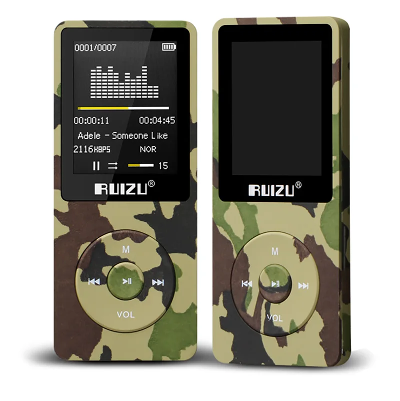 Зеленый ruidu X02, английская версия, Ультратонкий MP3-плеер, экран 1,8 дюйма, может воспроизводить 80h с FM, электронной книгой, часами, диктофоном - Цвет: Зеленый