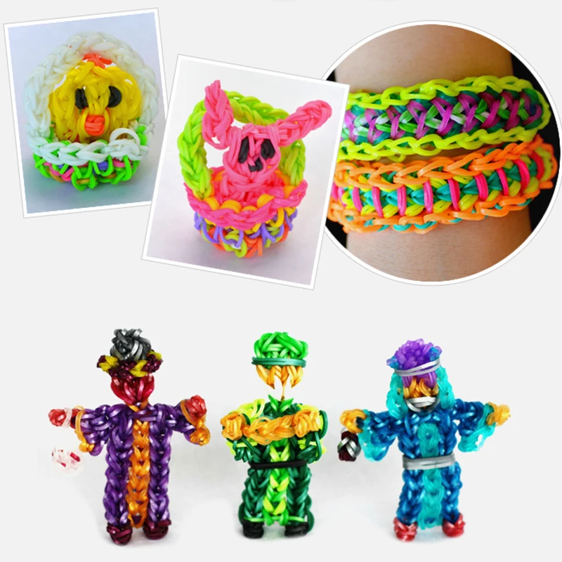 Bandas de goma para telar para ni&ntilde;a, regalo para ni&ntilde;a, banda el&aacute;stica para tejer, pulsera de encaje, goma de juguete para pulseras, conjunto de material artesanal, 600 Uds.-2