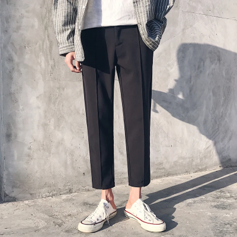 Корейские туфли-лодочки цвета: черный костюм повседневные брюки-гаремы брюки