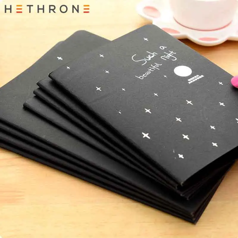 A Hethrone 1 шт. черный креативный альбом для зарисовок Bullet journal милый нарезающий нитью блокнот еженедельник канцелярский Дневник для путешествий - Цвет: A