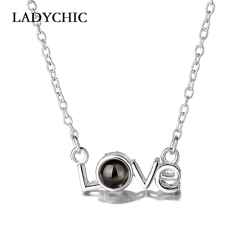LOVE Silver Розовое золото и серебро 100 языков я люблю тебя проекция индивидуальный кулон, ожерелье история любви подвижное ожерелье s Прямая поставка - Окраска металла: LOVE Silver