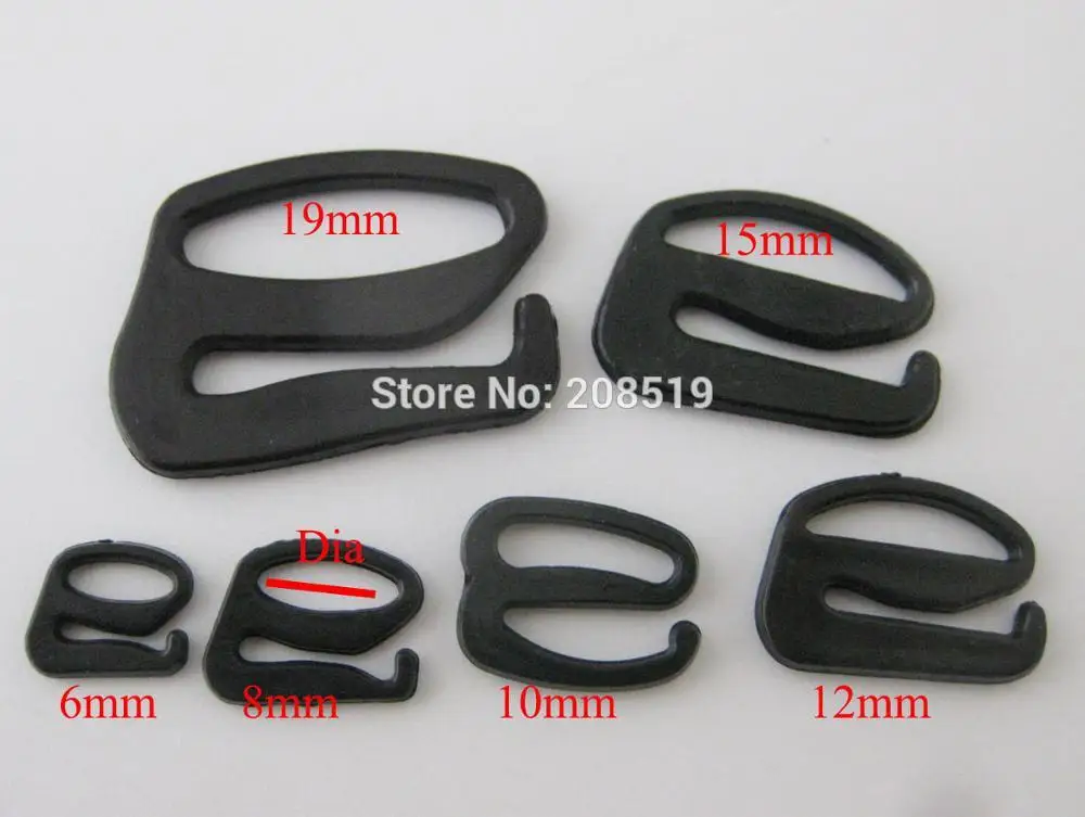 black 9 shape NBNNGW многоразмерные пряжки для бюстгальтера 100 шт прозрачные/черные/белые регулируемые пряжки для ремня Пластиковые ползунки/кольца/крюк нижнее белье поставки - Цвет: black 9 shape