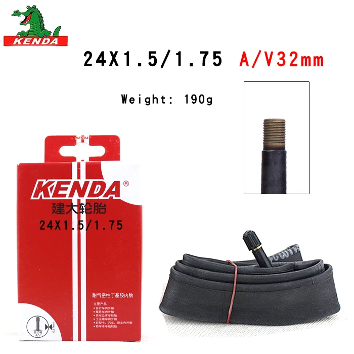 24 X 1.5-1.75 AV32mm Kenda камера велосипедной шины 22 дюйма, 24*1-3/8 1,25 1,5 1,75 1,9 AV FV BMX складной велосипед шины велосипедные резиновая шина резиновая трубка Запчасти - Цвет: 24 X 1.5-1.75 AV32mm