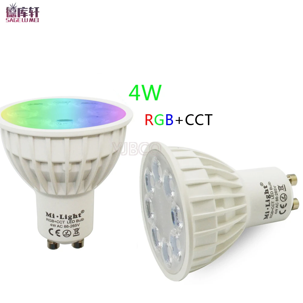 Mi light AC85-265V 4W GU10 RGB + CCT LED Dimmable 2 4G беспроводной дистанционный светильник Led Bulb Spot Smart