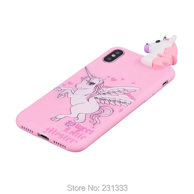 C ku 3D единорог мультфильм мягкий ТПУ чехол для Iphone X XS 8 7 Plus 7PLUS 6 6S SE 5 5S Iphone8 панда
