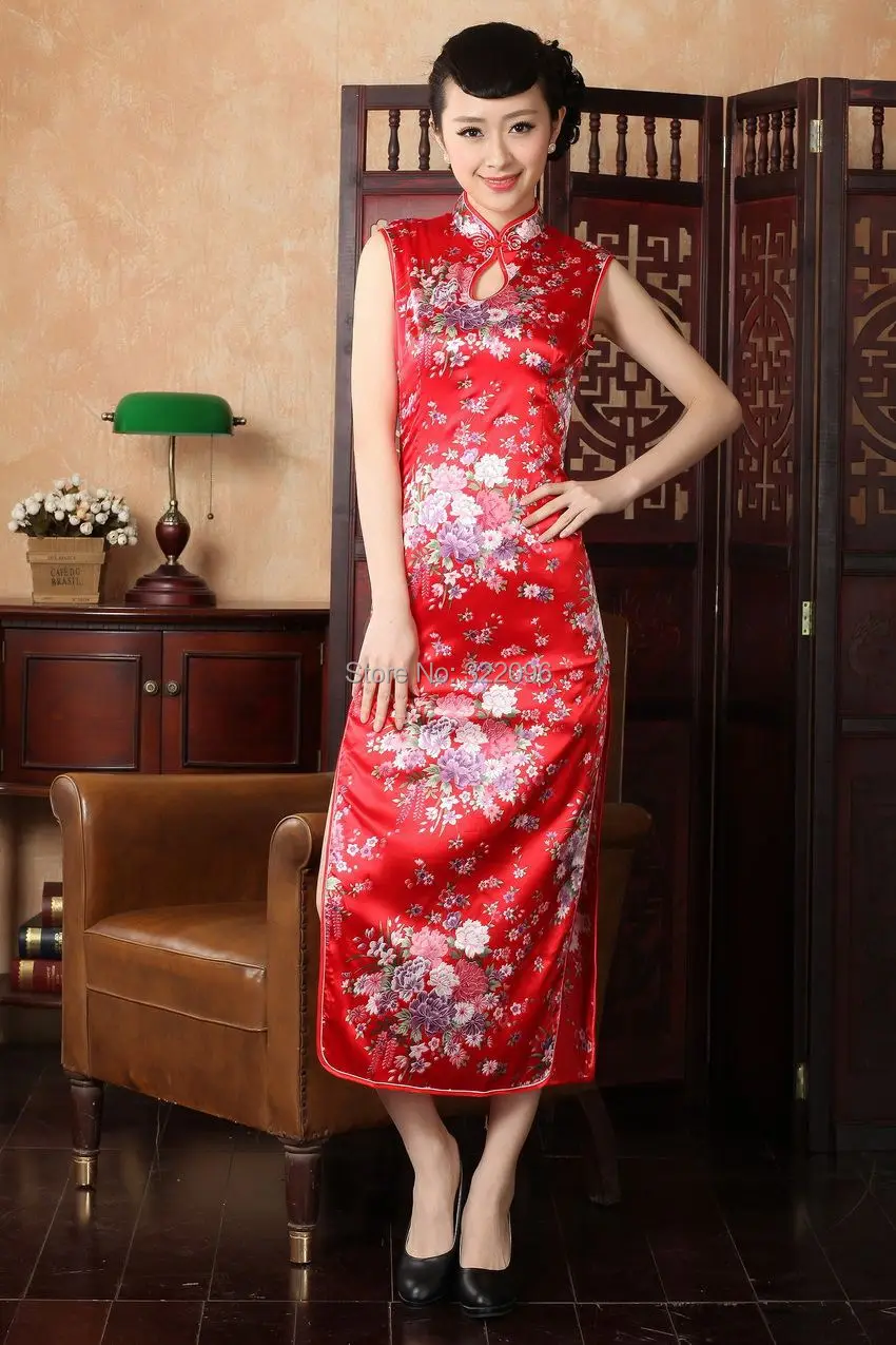 Shanghai Story Floral Oriental Dress long Qipao chinese traditional cheongsam Chinese style dress 4 color | Тематическая одежда и