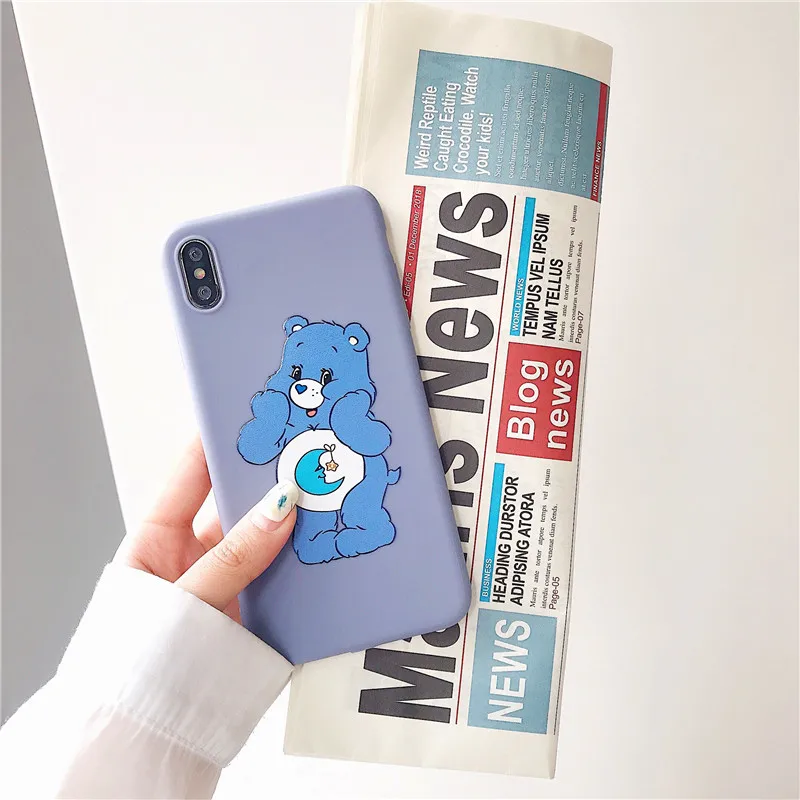 Корейский уход медведь радуга милый мультфильм чехол для Apple IPhone X XS Max Xr 8 7 6 s Plus