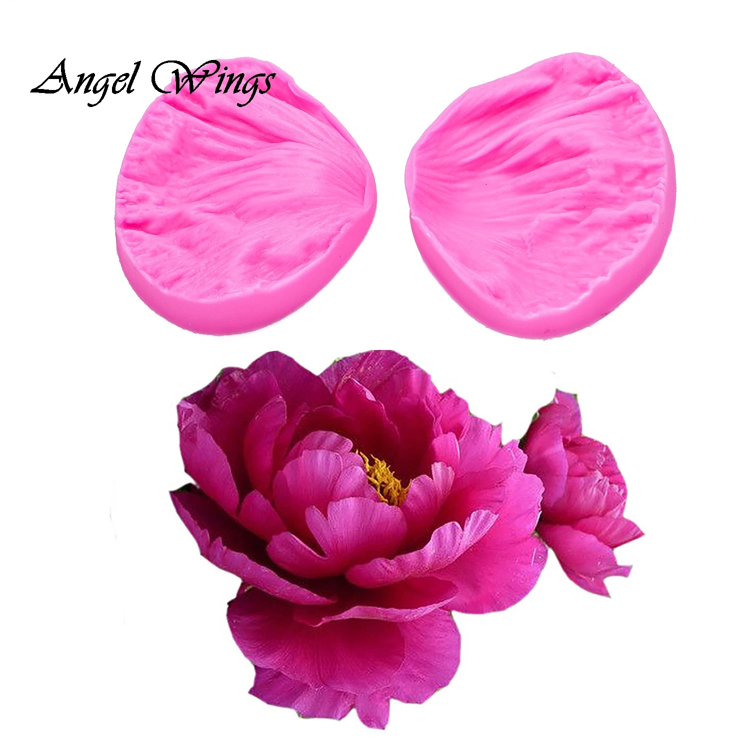 

3D Peony Flower Petals Embossed Silicone Mold Relief Fondant Cake Decorating Tools Chocolate Gumpaste Candy Clay Moulds FT-1028