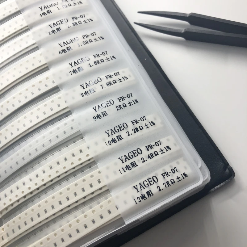 Комплект резисторов 4250 1% smd 0603 шт. + ассортимент конденсаторов 2250 пробная книга