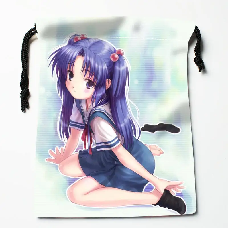Пользовательские clannad печатная атласная сумка для хранения с завязкой