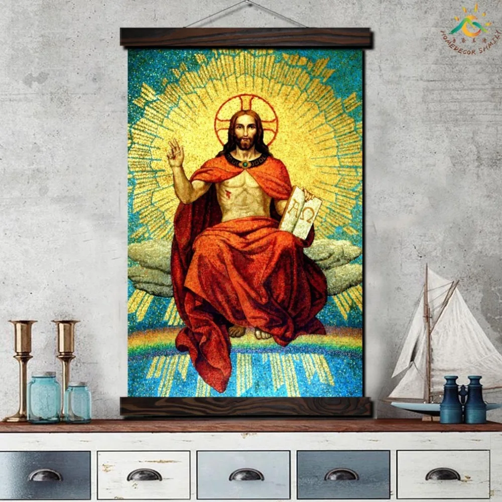 Настенная картина с изображением короля Иисуса мира постер на холсте из массива