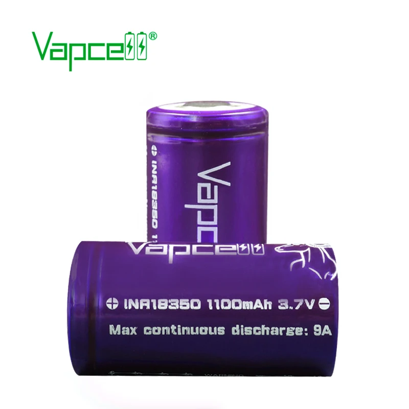 2 шт. VAPCELL INR18350 1100 мАч литиевая аккумуляторная батарея непрерывная 9A электронная E-CIG дыма vs keeppower IMR 18350