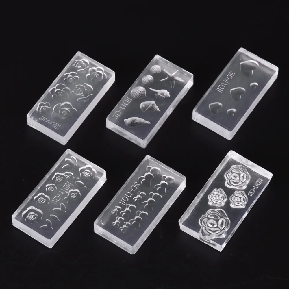 5 шт. 3D акрил формы для ногтей украшения DIY Дизайн силиконовые Nail Art шаблоны узор