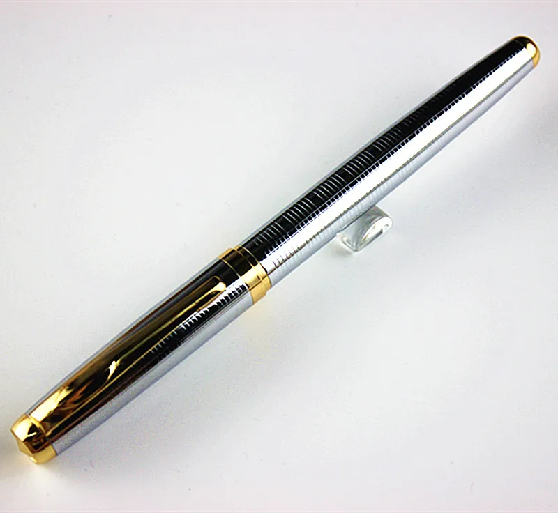 Ручка перьевая Классическая для школы и офиса золотистая серебристая|fountain