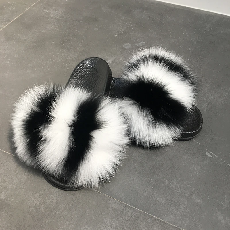 

Women's Furry Slippers Ladies Cute Plush Fox Hair Fluffy Slippers Women's Fur Slippers Winter Warm Slippers for Women