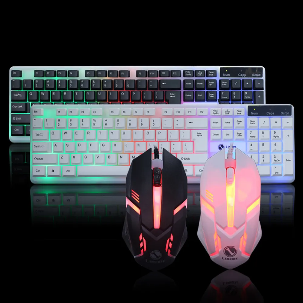 Эргономичная клавиатура VOBERRY Mouse Combo Rainbow цветной светодиодный прочный с