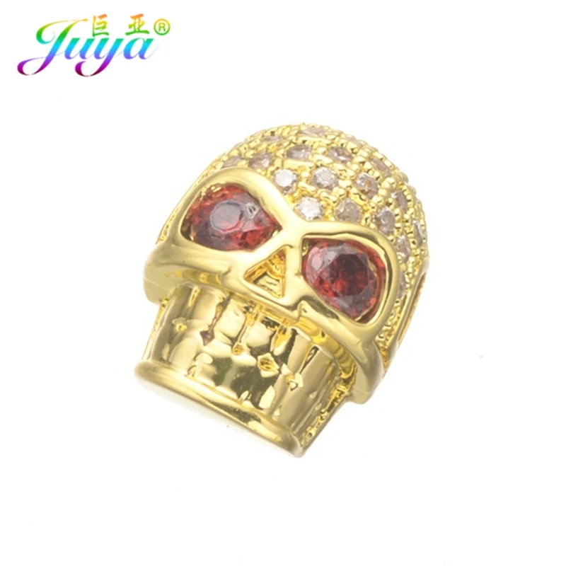 Juya DIY Панк ювелирные изделия металлические бусины микро проложить Циркон Череп