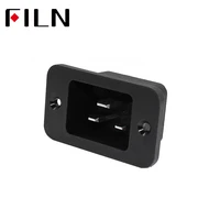 1pcs high quality 3 pin male safe power socket copper inlet connector plug 16a 250v ac iec320 socket computer apparatus