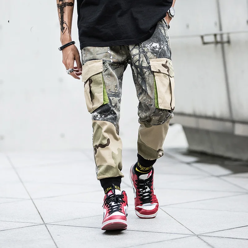 Новинка 2018 осенние модные мужские Штаны карго для бега большие спортивные брюки