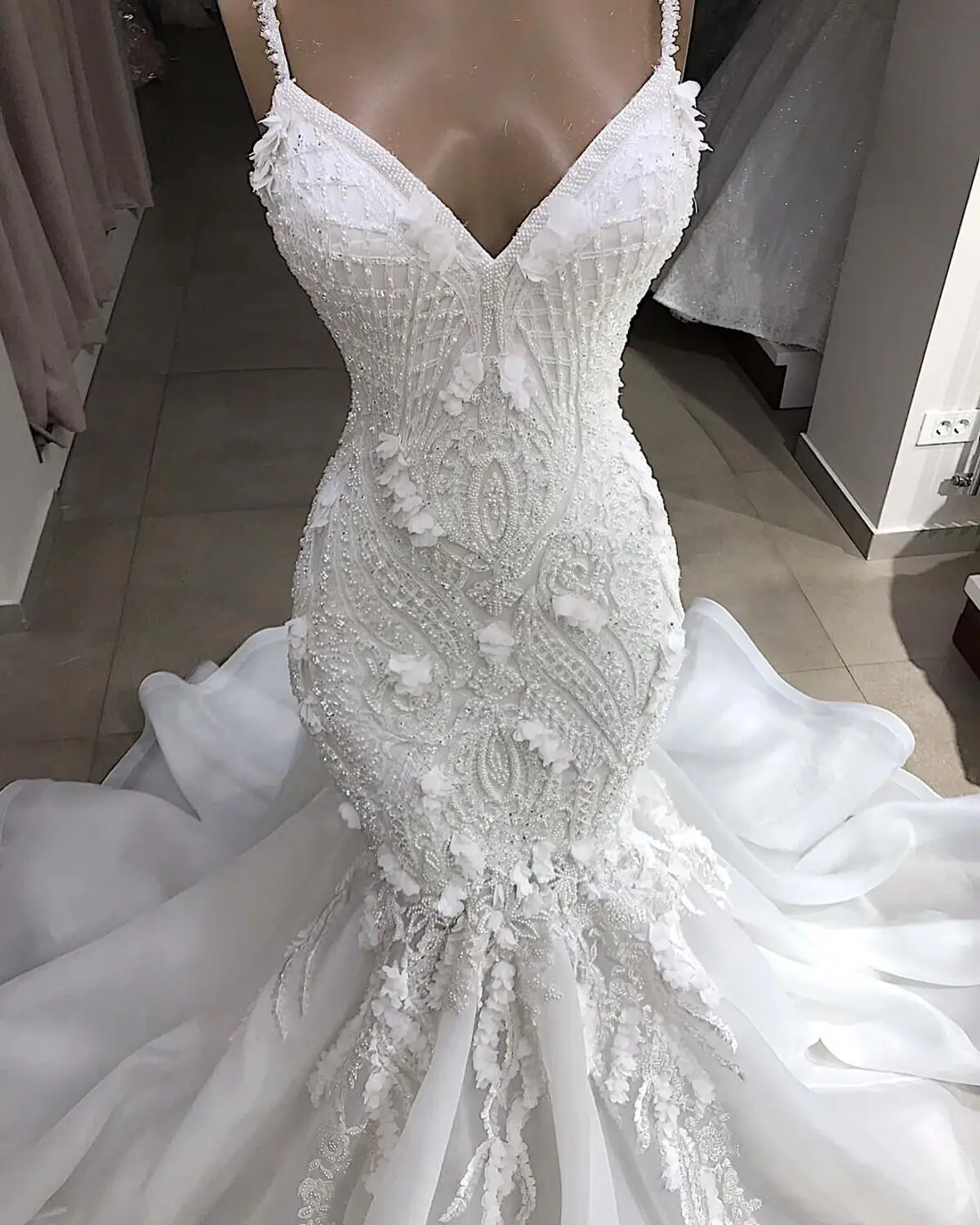 Vestidos De Novia Sexy Backless Lace Mermaid Wedding Dress Handmade Beaded Gowns Appluques Bridal gelinlik | Свадьбы и торжества