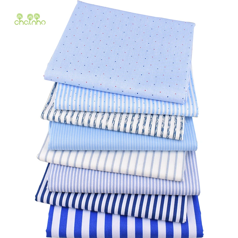 

Chainho,Blue Stripe Series,8pcs/Iot,Printed Twill Cotton Fabric,Patchwork Cloth For DIY Sewing&Quilting Baby&Children's Material