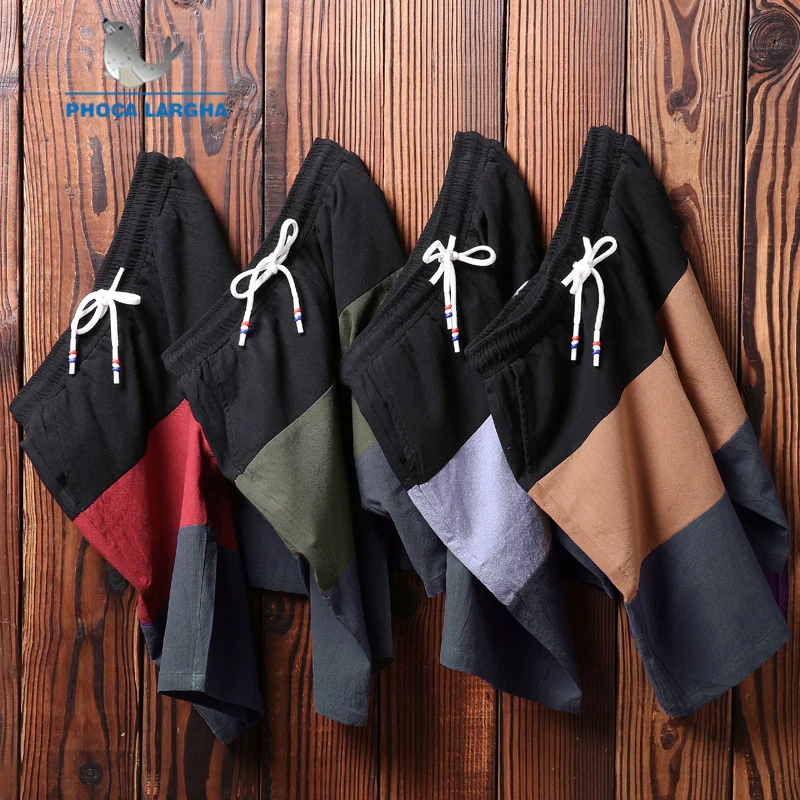 Мужские лоскутные шорты верхняя одежда мужские летние повседневные с завязками